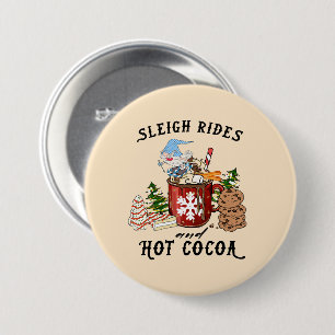 Sleigh Rides and Hot Cocoa – Scandinavian Gnome 7.5 Cm Round Badge