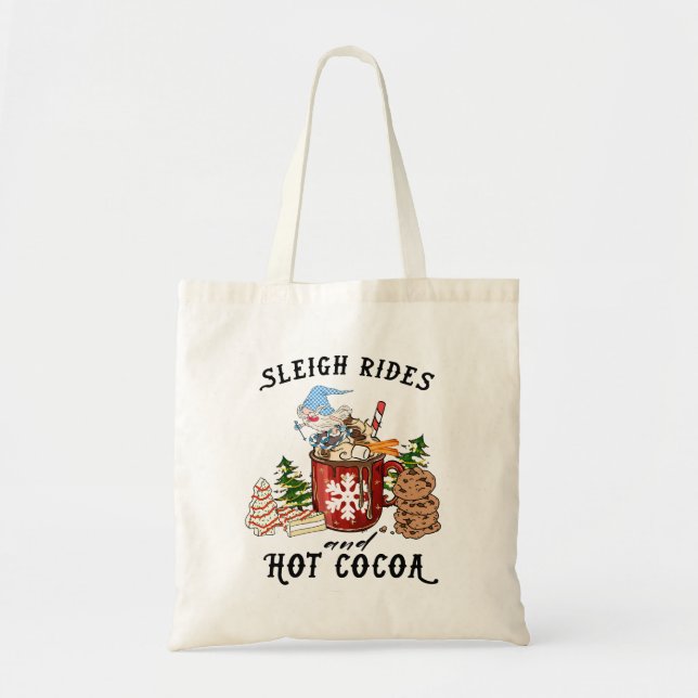Sleigh Rides and Hot Cocoa – Scandinavian Gnome Tote Bag (Front)