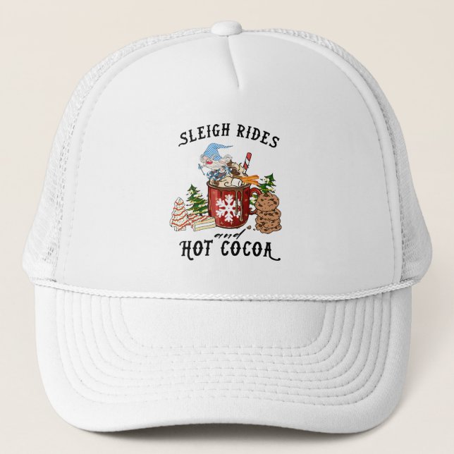 Sleigh Rides and Hot Cocoa – Scandinavian Gnome Trucker Hat (Front)
