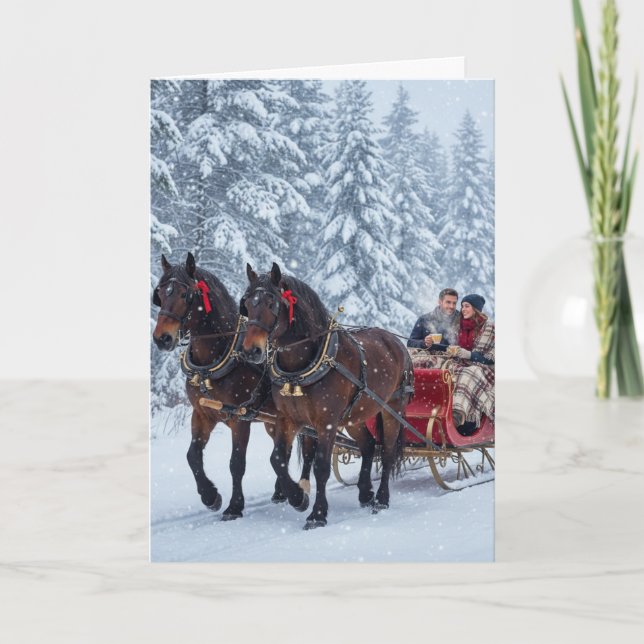 Sleigh rides and snowfall- Christmas Card (Front)