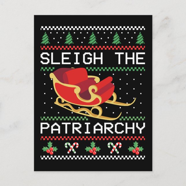 Sleigh The Patriarchy I Holiday Postcard (Front)