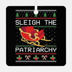 Sleigh The Patriarchy I Metal Tree Decoration