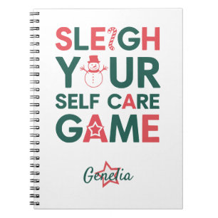 Sleigh Your Self-Care Game Holiday Notebook