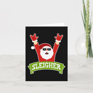 SLEIGHER - Fun Heavy Metal Music Santa  - Christma Card