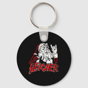 Sleigher Hail Santa Heavy Metal Christmas For Men Key Ring