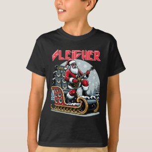 Sleigher Hail Santa Heavy Metal Christmas Rock Xma T-Shirt
