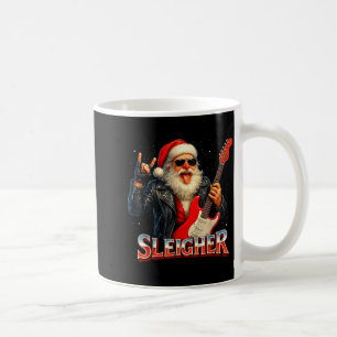 Sleigher Rock Santa Funny Metal Christmas Design Coffee Mug
