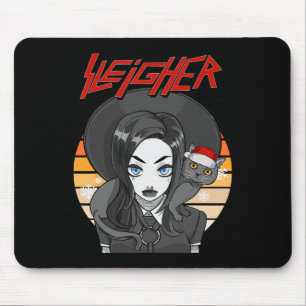 Sleigher Santa Claus Metal Christmas Funny Goth Gi Mouse Pad