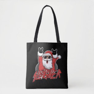 Sleigher Santa Claus Metal Christmas Funny Hail  Tote Bag