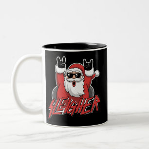 Sleigher Santa Claus Metal Christmas Funny Hail Two-Tone Coffee Mug