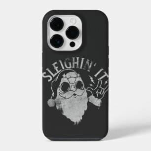 Sleighin It Funny Santa Sleigh Christmas iPhone 14 Pro Case