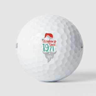 Sleighin it Since 1971 Christmas Birthday Gift Golf Balls
