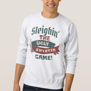 SLEIGHIN' THE UGLY SWEATER GAME CHRISTMAS SWEATER