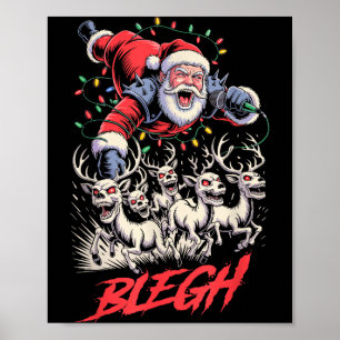 Sleighing In The Pit Metal Blegh Christmas Poster