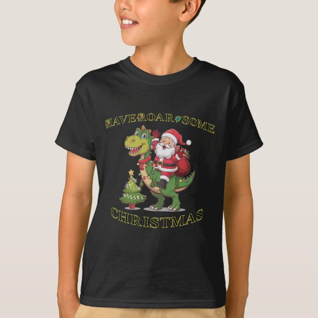 "Sleighing It Dino-Style: T-Shirt (Front)