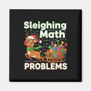 Sleighing Math Problems Christmas Funny Math Teach Magnet