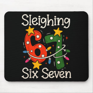 Sleighing Six Seven 67 Meme Christmas Gen Z Alpha  Mouse Pad