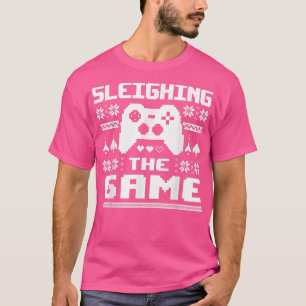 Sleighing The Game Christmas Gamer Video Game T-Sh T-Shirt