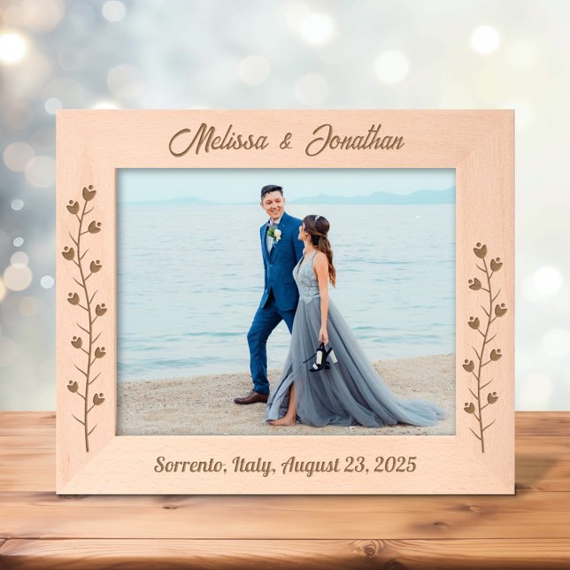 Slender Flowers Couple Wedding Anniversary 10x8 Etched Frames (Creator Uploaded)