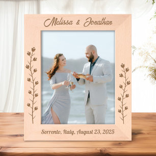 Slender Flowers Couple Wedding Anniversary 8x10 Etched Frames