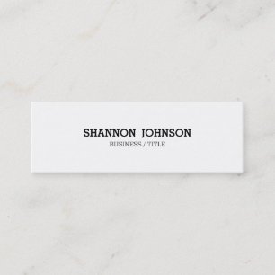 Slender Mini simple black and white business card