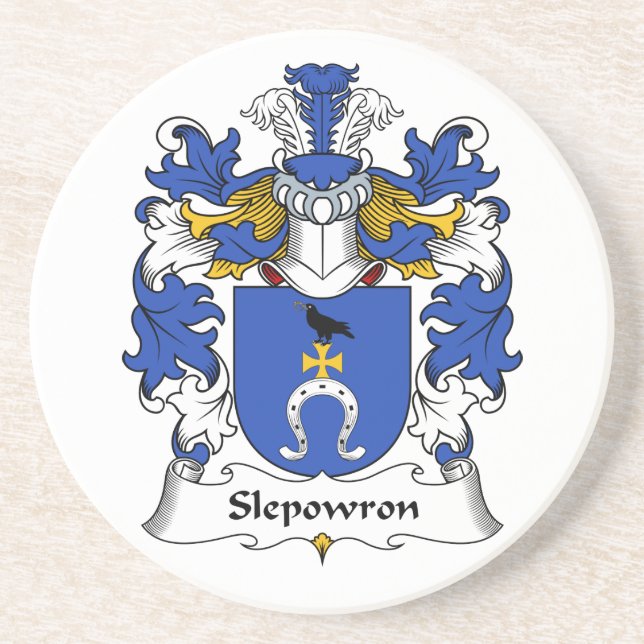 Slepowron Family Crest Coaster (Front)