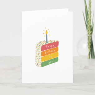 Slice of Birthday Cake Happy Birthday Card