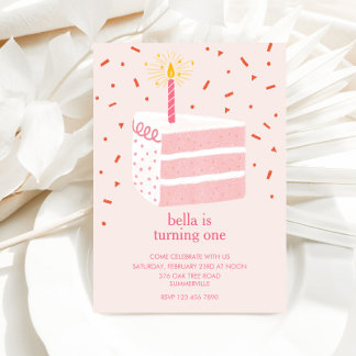 Slice of Birthday Cake Invitation