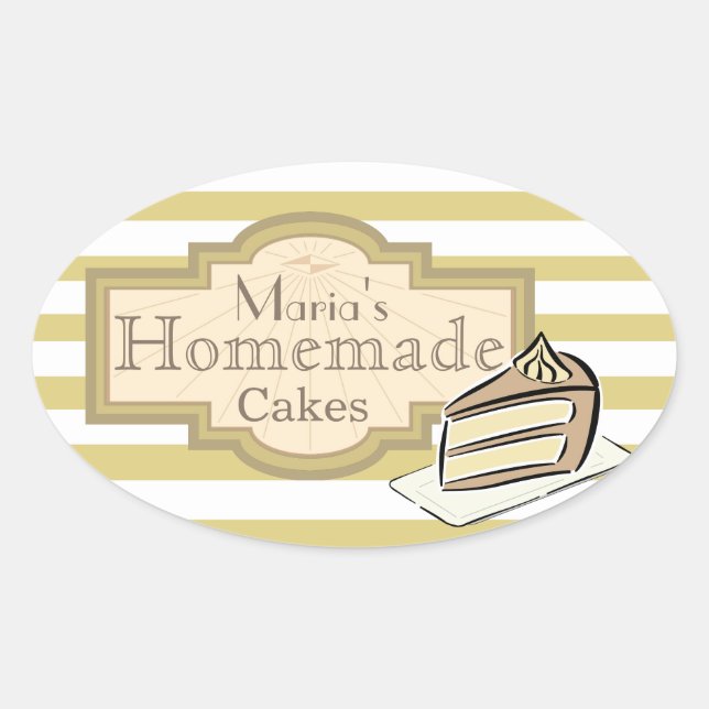 Slice of Cake Oval Sticker (Front)