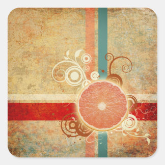 Slice of Citrus Abstract Square Sticker