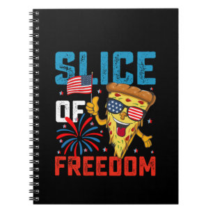 Slice Of Freedom 4th July Pizza USA Flag Sunglasse Notebook