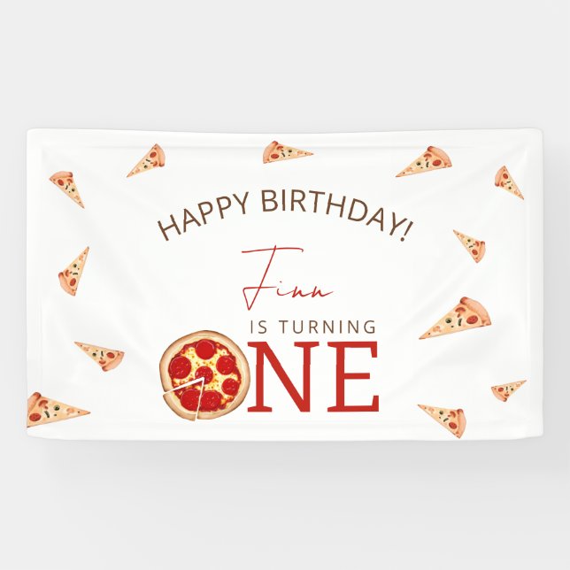 Slice Of Fun 1st Birthday  Banner (Horizontal)