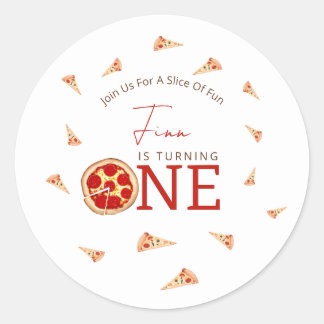 Slice Of Fun 1st Birthday Classic Round Sticker