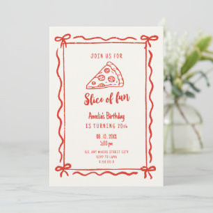 Slice of Fun Retro Pizza Birthday Invitation