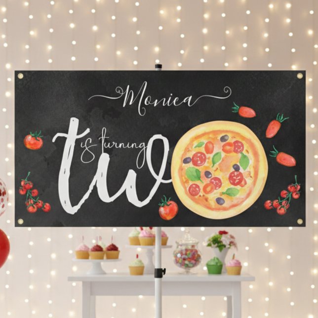 Slice of fun, second birthday banner (Creator Uploaded)