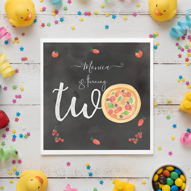 Slice of fun, second birthday napkin (Creator Uploaded)