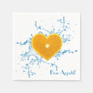 Slice of Heart-Shaped Orange Napkin