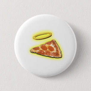 Slice of Heaven Pizza with Halo 6 Cm Round Badge