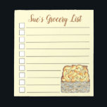 Slice of Kugel Jewish Egg Noodle Casserole Notepad<br><div class="desc">Design features an original illustration of a slice of kugel, an egg noodle casserole popular in Jewish cuisine and often served on Shabbat. This foodie design is also available on other products. Lots of additional Jewish food designs are also available from this shop. Don't see what you're looking for? Need...</div>