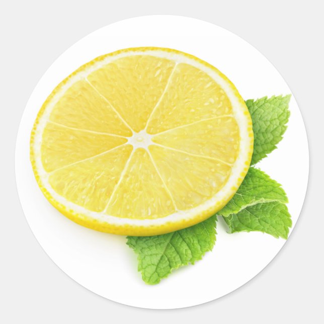 Slice of lemon classic round sticker (Front)