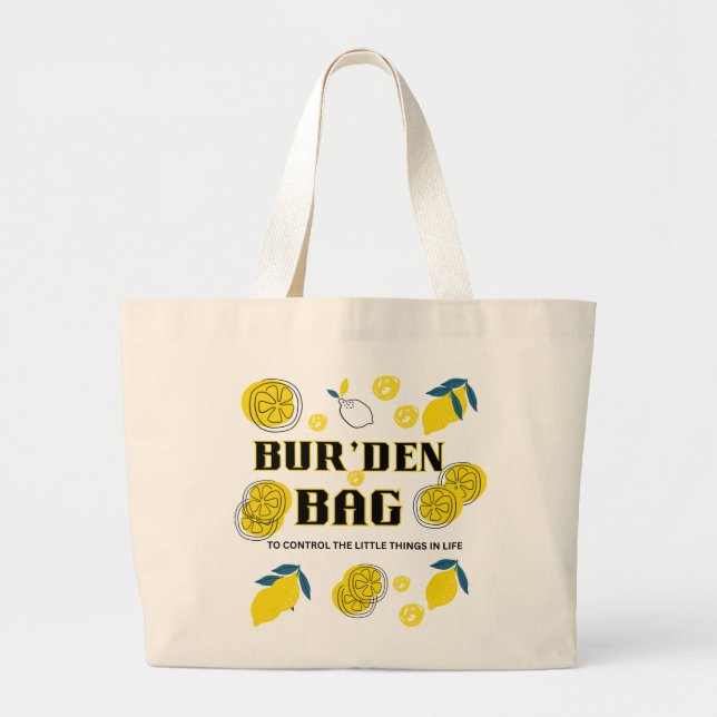 SLICE OF LEMON, Large Canvas Women's BUR'DEN  Tote Bag (Front)