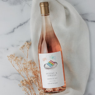 Slice of Love Personalised Couples Wine Label