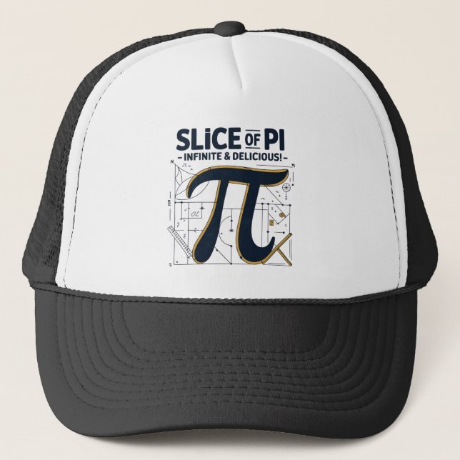 Slice of Pi Trucker Hat — Funny Math Lover Gift (Front)