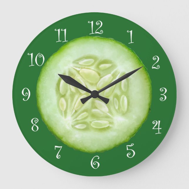Slice Of Pickle Cucumber Kitchen Wall Clock (Front)
