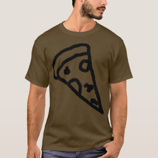 Slice of pizza drawing black lines brush T-Shirt