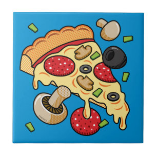 Slice of Pizza with Toppings Tile