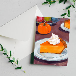 Slice of Pumpkin Pie   Happy Thanksgiving Holiday Postcard