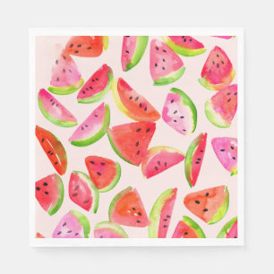 Slice of Summer Watermelon Paper Plates Napkin