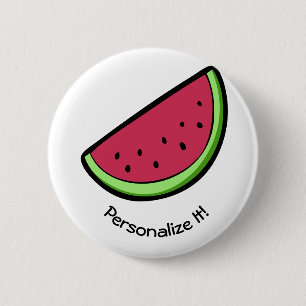 Slice of watermelon 6 cm round badge