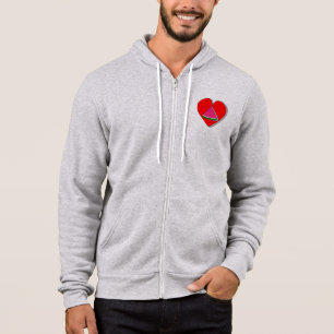 Slice Of Watermelon And Red Heart Drawing Hoodie